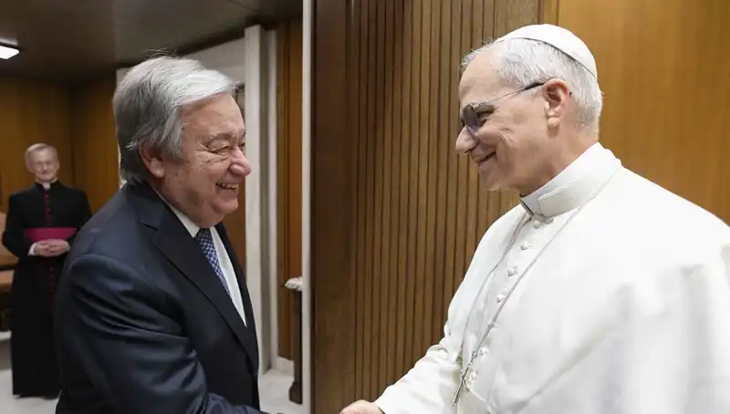 Papa Leo ve Guterres, Küresel Barış İçin Tarihi Buluşmada Bir Araya Geldi